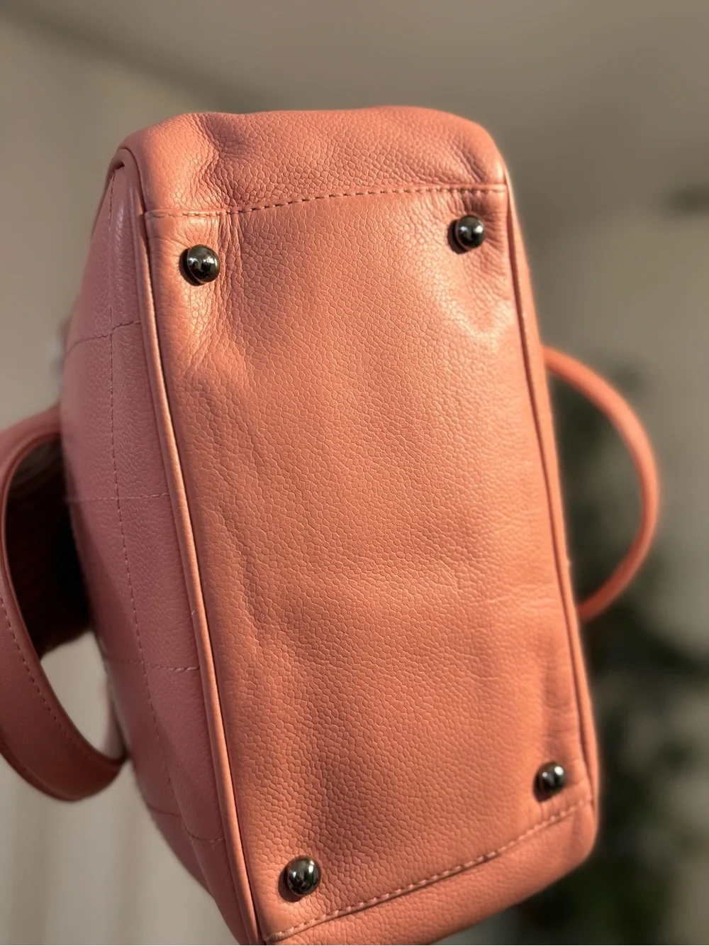 CHANEL Pink Quilted Leather Bag